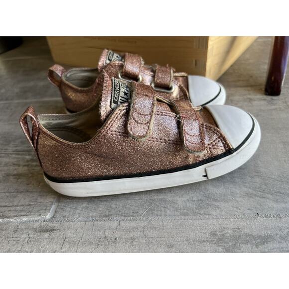 Converse All Star Toddler Girls Glitter Pink Low Top Easy On Sneakers Shoes 10 - Picture 6 of 11